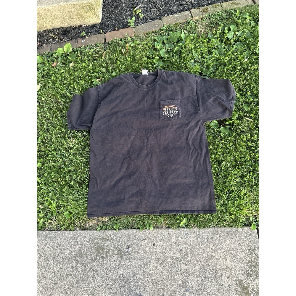 Harley Davidson Black T Shirt 2XL Brandywine Chaddsford PA Double Sided Graphic